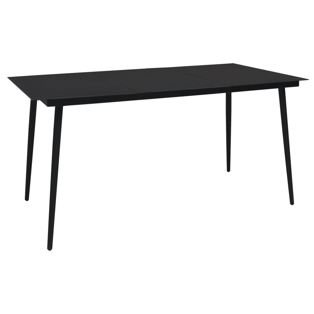 Mobilier à dîner d'extérieur 7 pcs Corde en coton et acier Noir