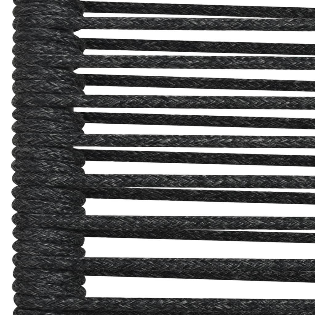 Mobilier à dîner d'extérieur 7 pcs Corde en coton et acier Noir