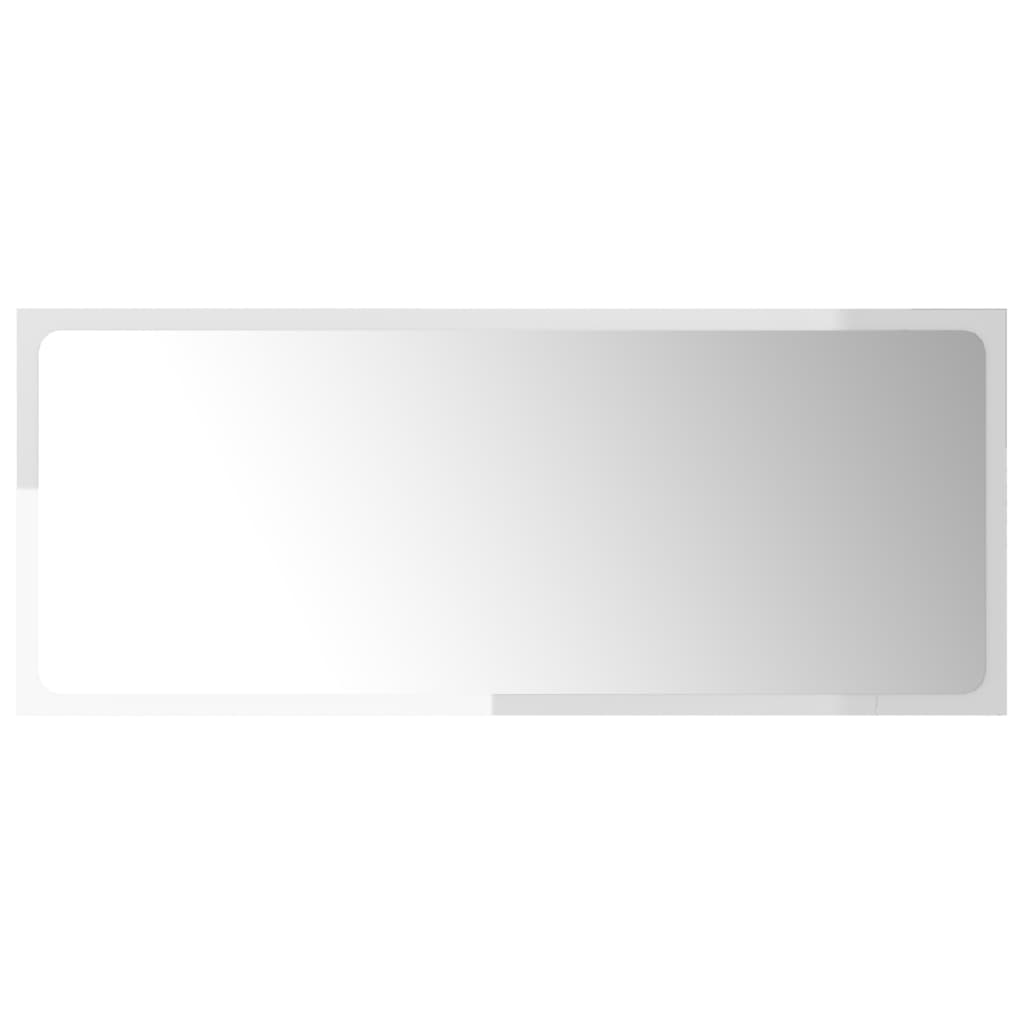 Miroir de salle de bain Blanc brillant 90x1,5x37 cm Aggloméré