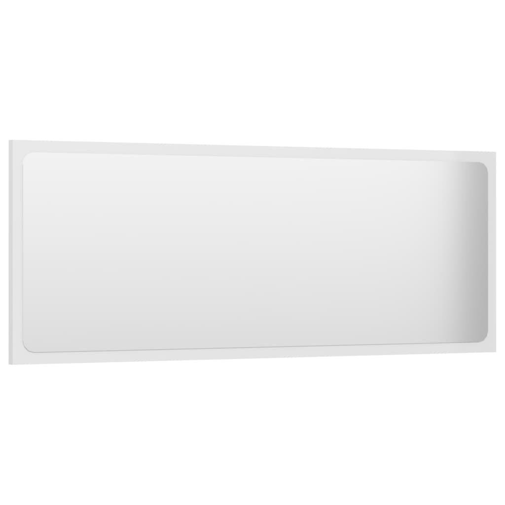 Miroir de salle de bain Blanc brillant 100x1,5x37 cm Aggloméré