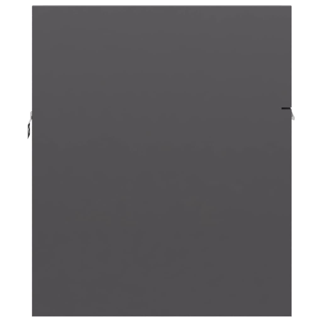Armoire d'évier Gris brillant 90x38,5x46 cm Aggloméré