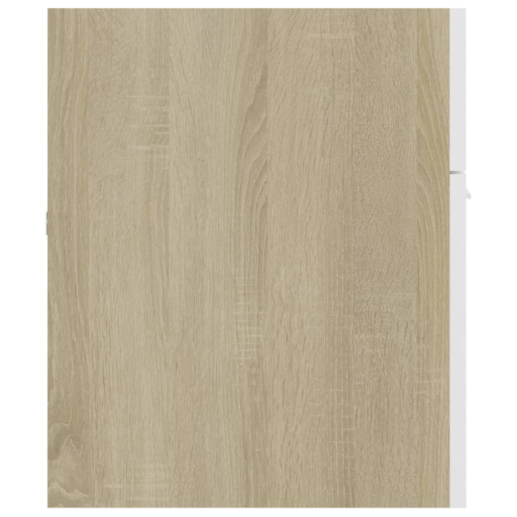 Armoire d'évier Blanc et chêne sonoma 100x38,5x46 cm Aggloméré