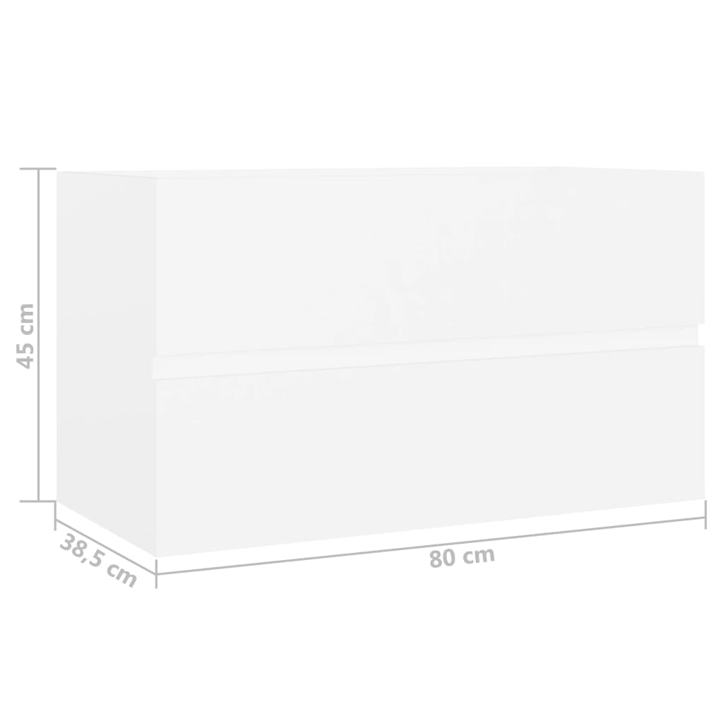 Armoire d'évier Blanc 80x38,5x45 cm Aggloméré