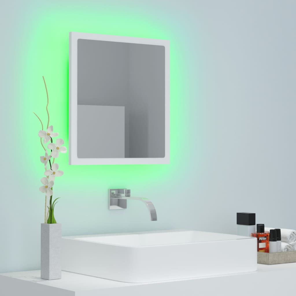Miroir à LED de salle de bain Blanc 40x8,5x37 cm Aggloméré
