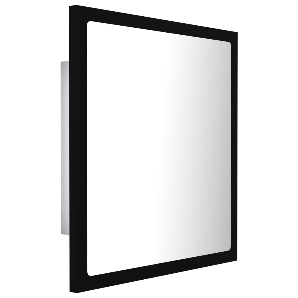 Miroir à LED de salle de bain Noir 40x8,5x37 cm Aggloméré