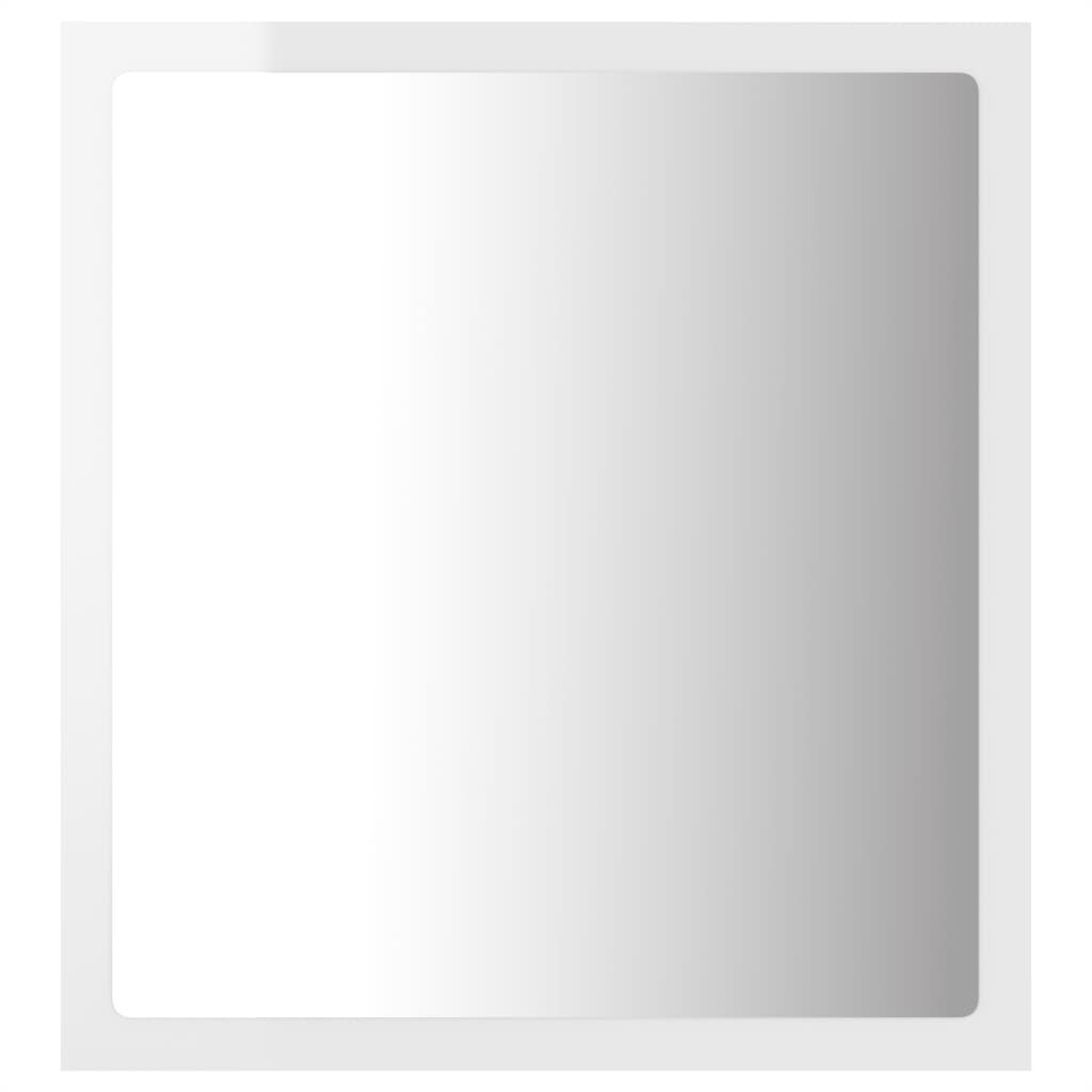 Miroir à LED de bain Blanc brillant 40x8,5x37 cm Aggloméré