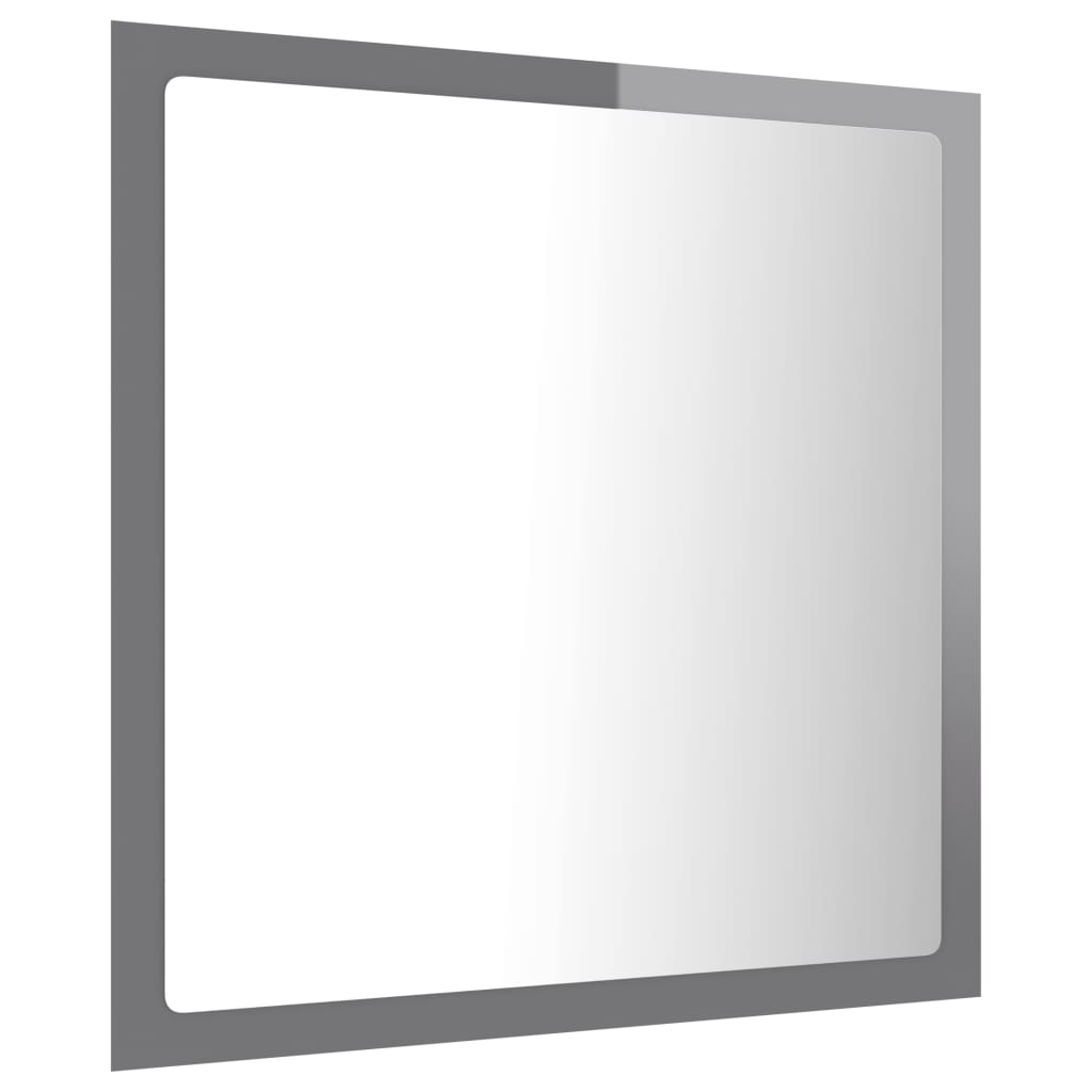 Miroir LED de salle de bain Gris brillant 40x8,5x37cm Aggloméré