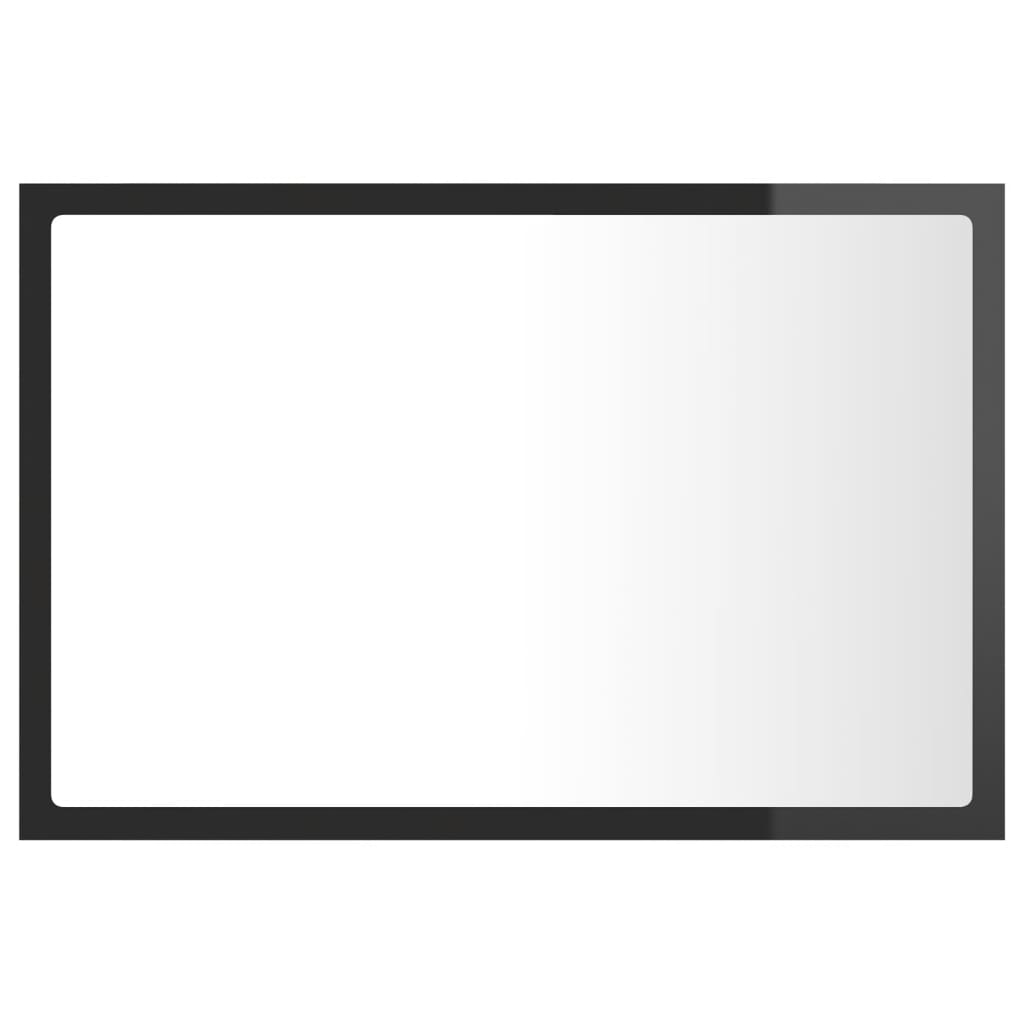 Miroir à LED de bain Gris brillant 60x8,5x37 cm Aggloméré