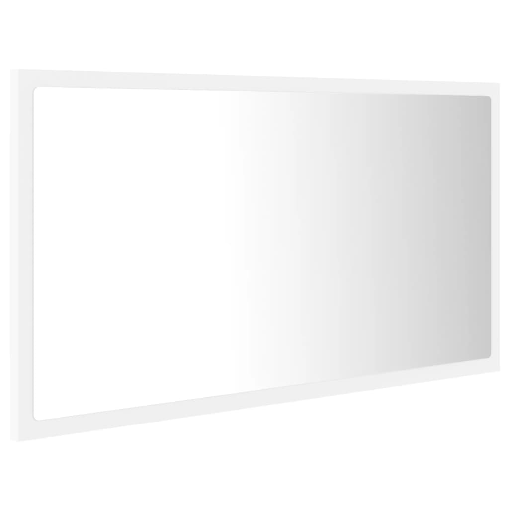 Miroir à LED de salle de bain Blanc 80x8,5x37 cm Aggloméré