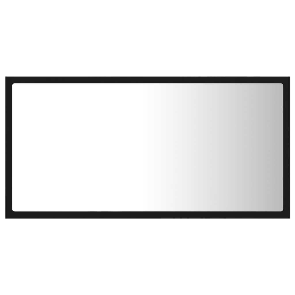 Miroir LED de salle de bain Noir 80x8,5x37 cm Aggloméré
