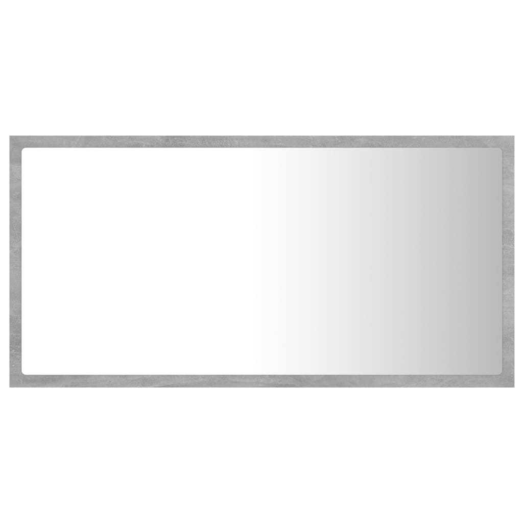 Miroir à LED de salle de bain Gris béton 80x8,5x37 cm Aggloméré