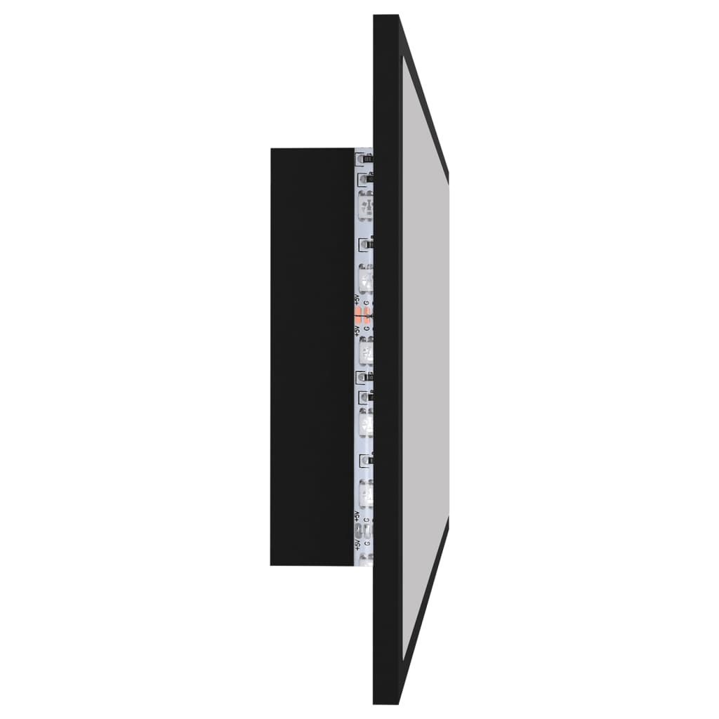 Miroir à LED de salle de bain Noir 90x8,5x37 cm Aggloméré