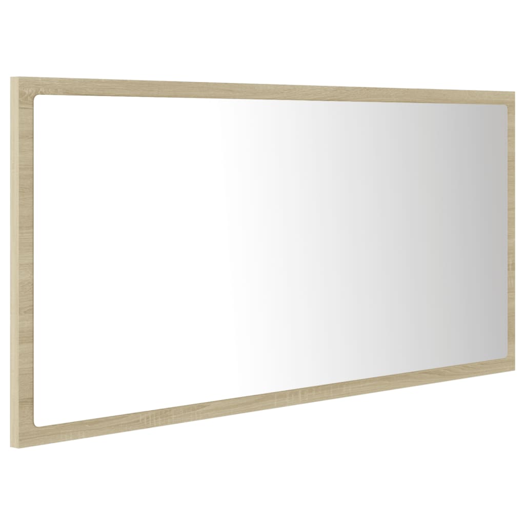 Miroir LED de salle de bain Chêne sonoma 90x8,5x37 cm Aggloméré