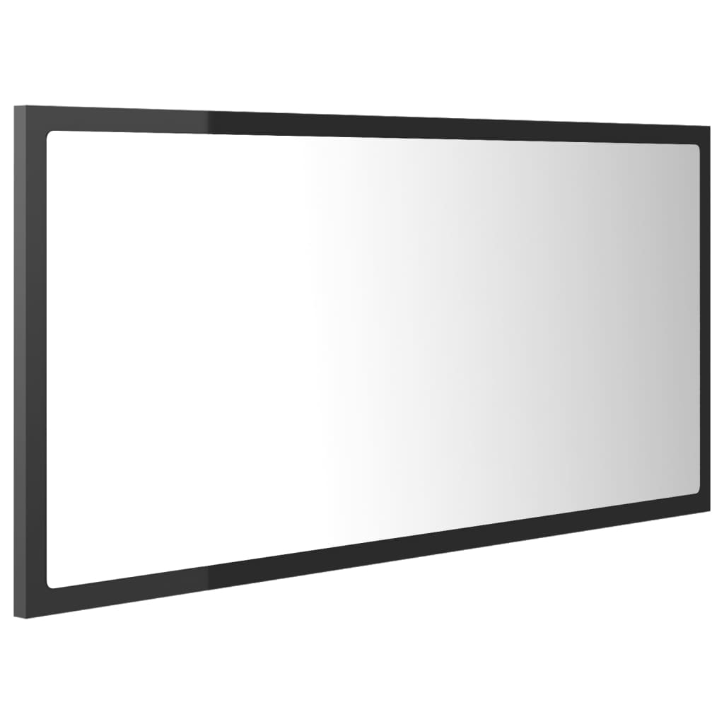 Miroir à LED de bain Gris brillant 90x8,5x37 cm Aggloméré