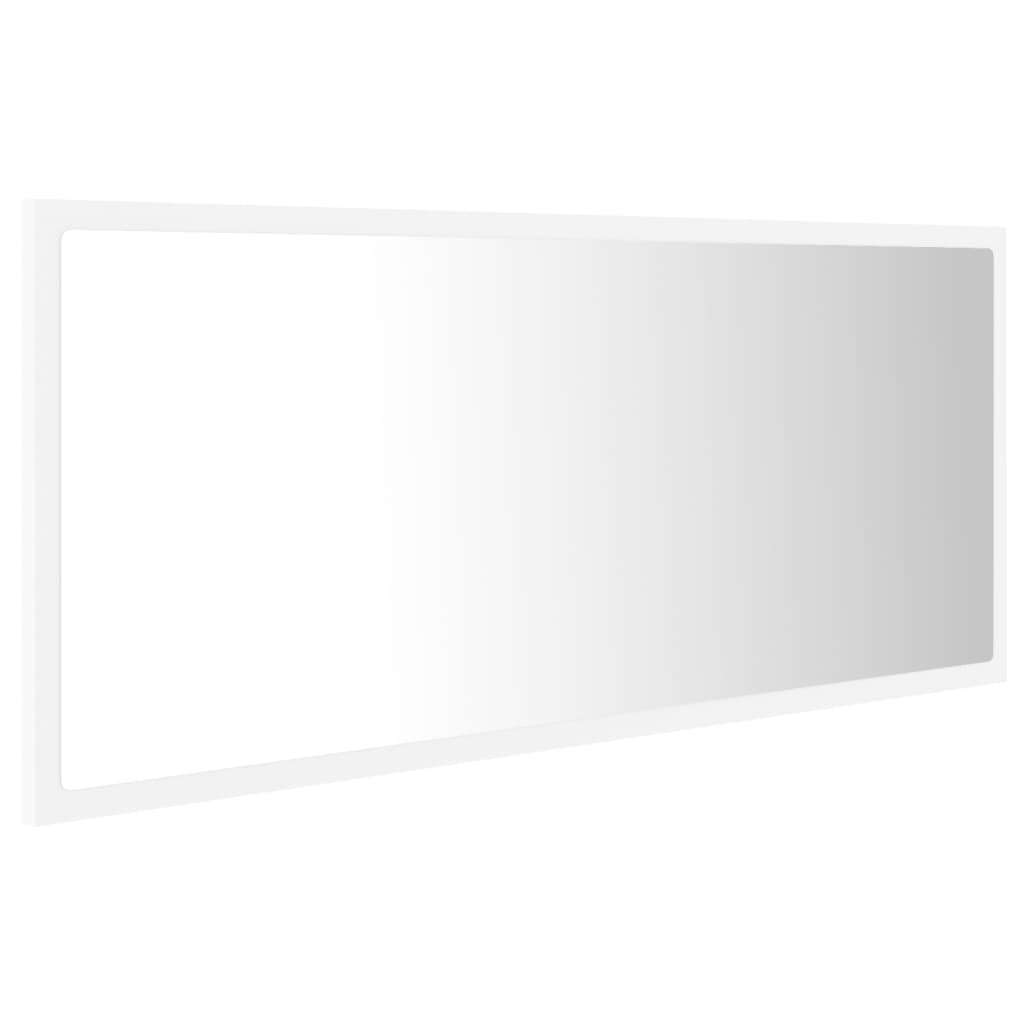 Miroir à LED de salle de bain Blanc 100x8,5x37 cm Aggloméré