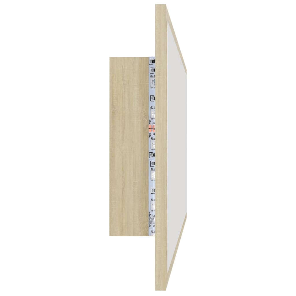 Miroir LED de salle de bain Chêne sonoma 100x8,5x37cm Aggloméré