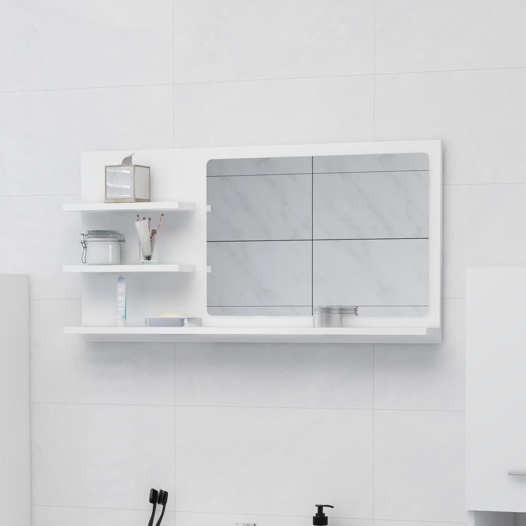 Miroir de salle de bain Blanc 90x10,5x45 cm Aggloméré