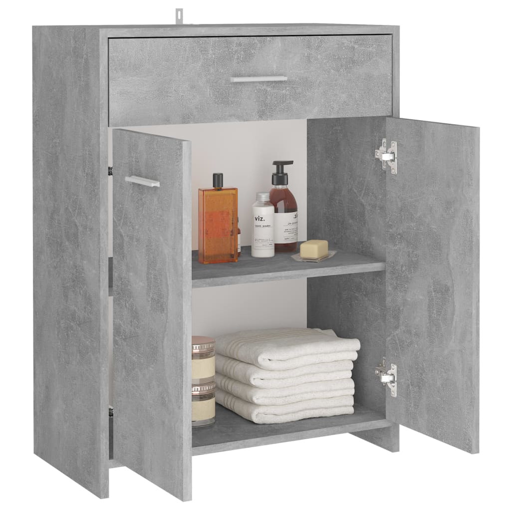 Armoire de salle de bain Gris béton 60x33x80 cm Aggloméré
