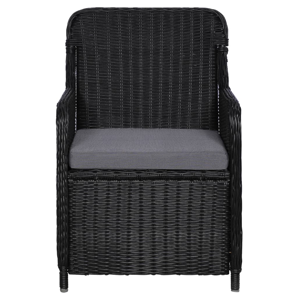 Ensemble à dîner de jardin 9 pcs Résine tressée Noir