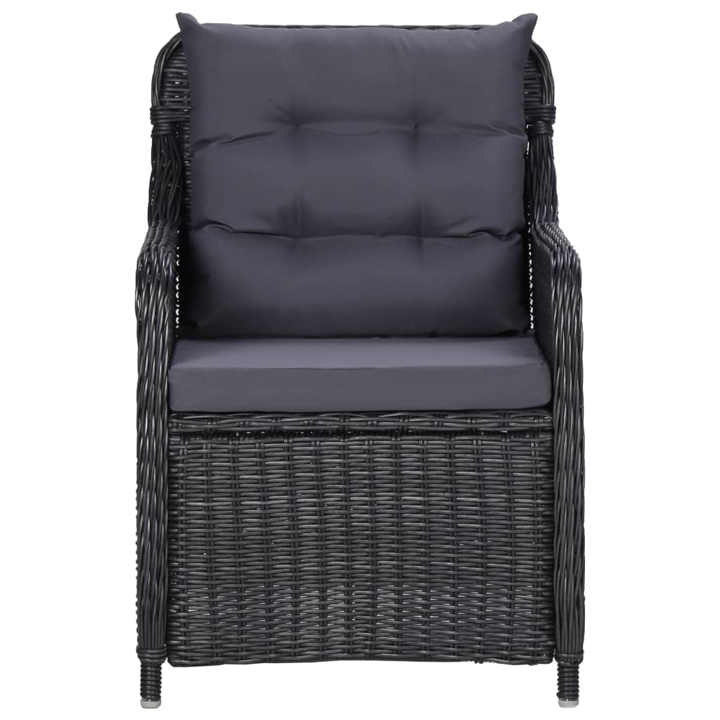 Ensemble à dîner de jardin 7 pcs Résine tressée Noir