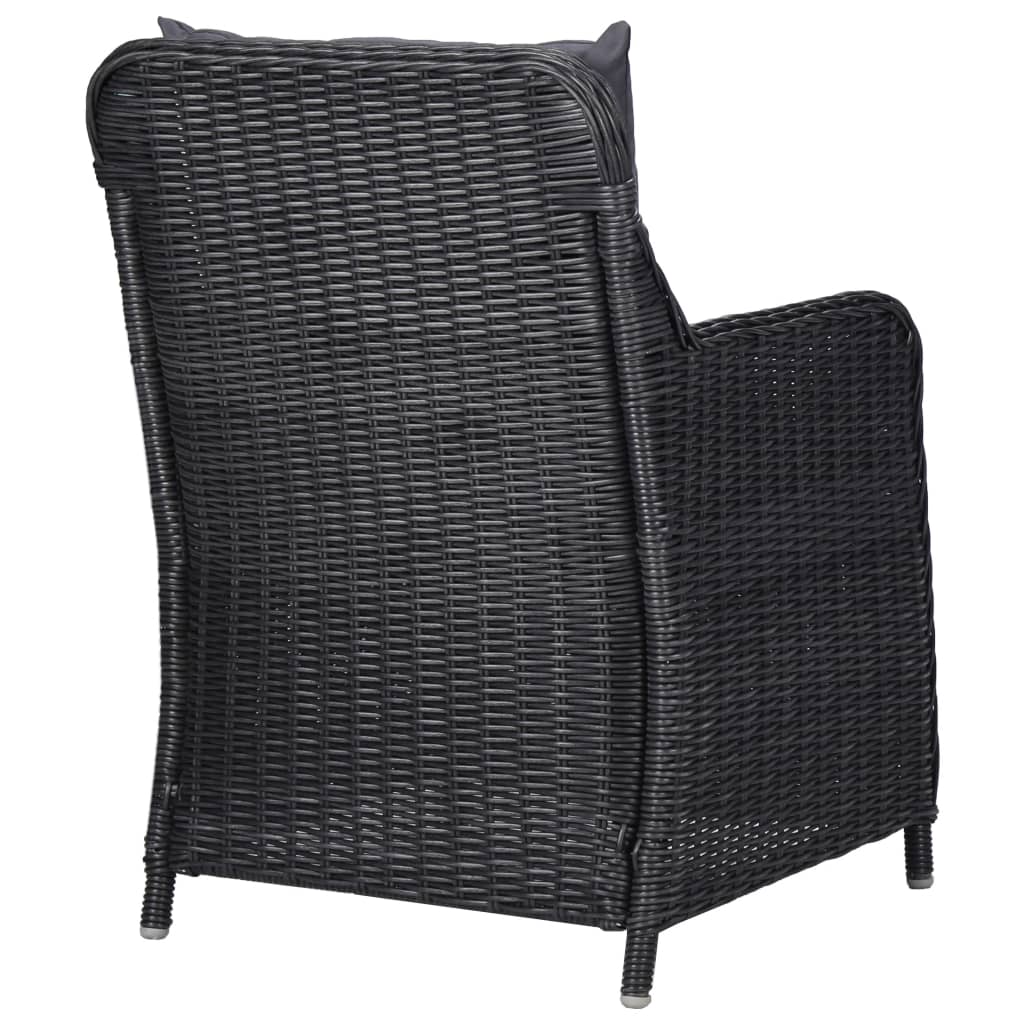 Ensemble à dîner de jardin 7 pcs Résine tressée Noir