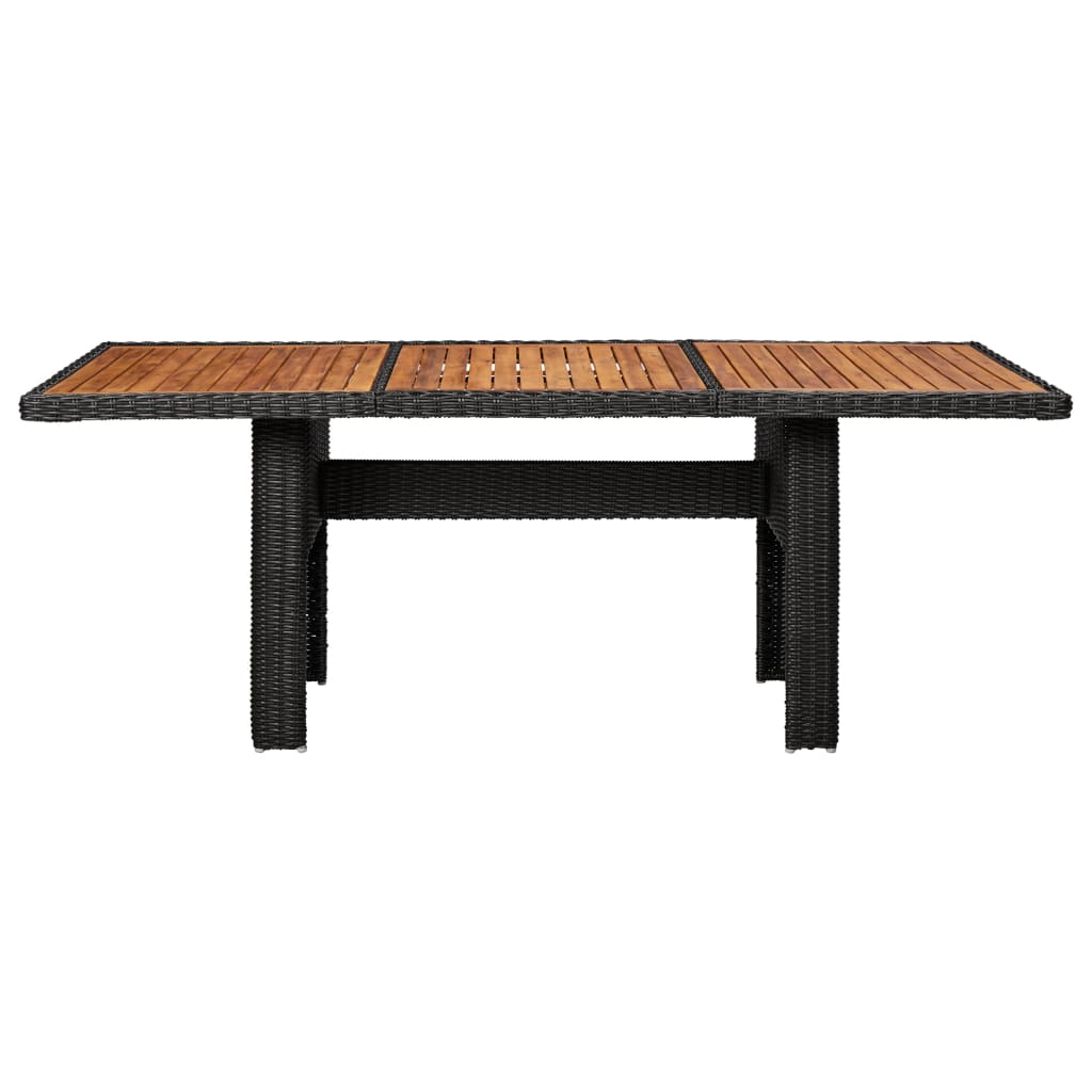 Ensemble à dîner de jardin 7 pcs Résine tressée Noir