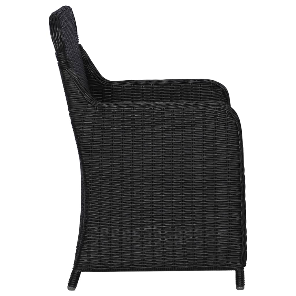 Ensemble à dîner de jardin 11 pcs Résine tressée Noir