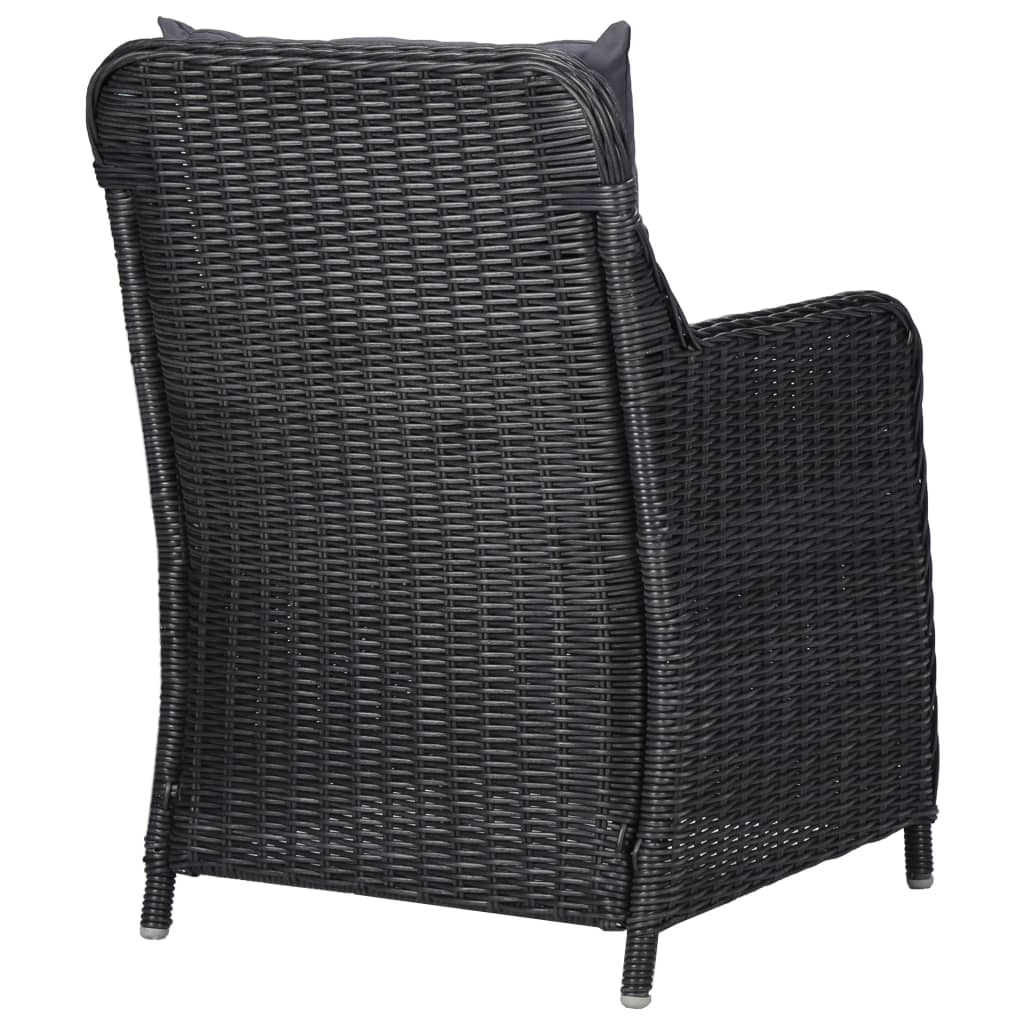 Ensemble à dîner de jardin 9 pcs Résine tressée Noir