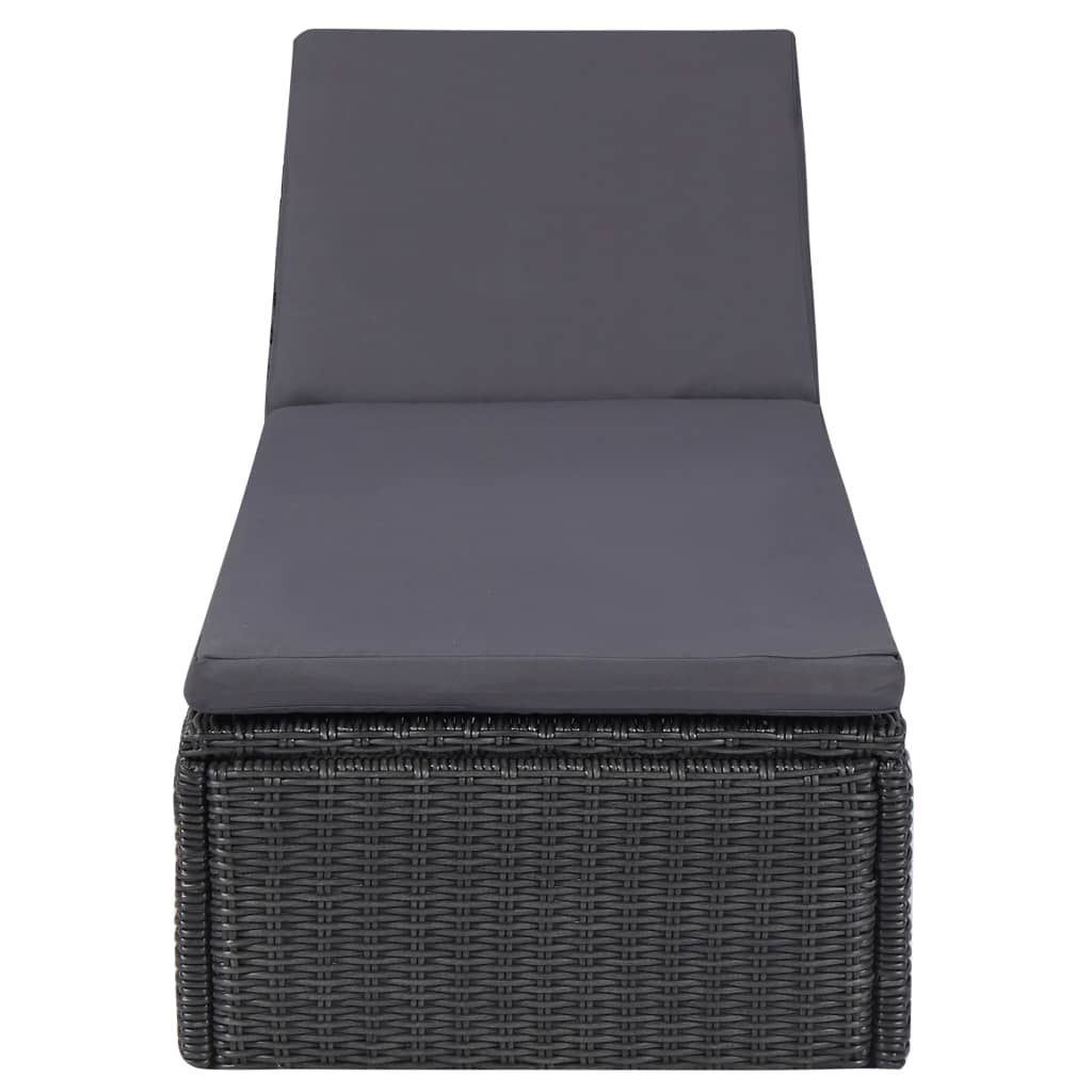 Ensemble à dîner de jardin 9 pcs Résine tressée Noir