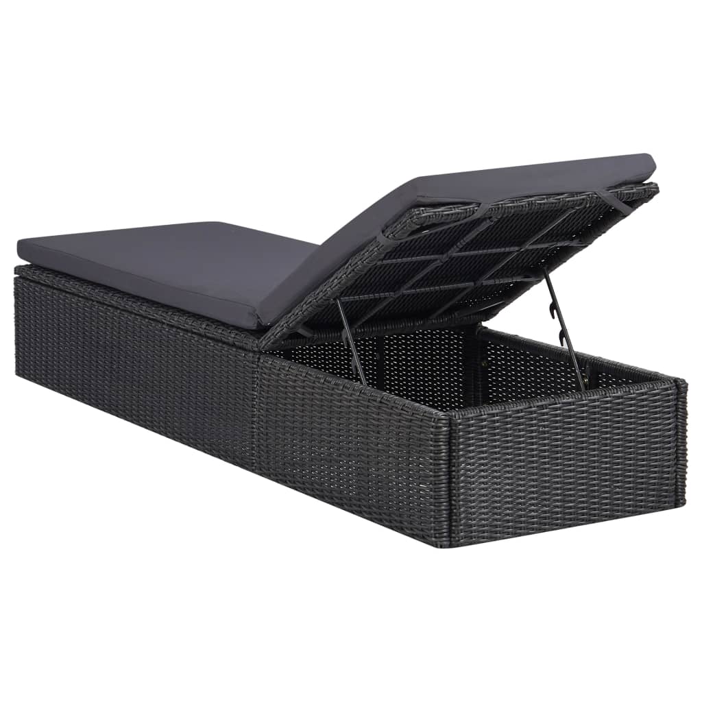 Ensemble à dîner de jardin 9 pcs Résine tressée Noir
