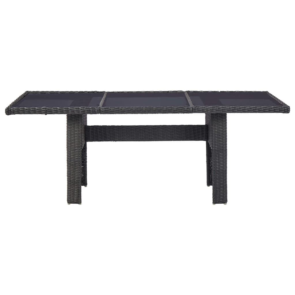 Ensemble à dîner de jardin 9 pcs Résine tressée Noir