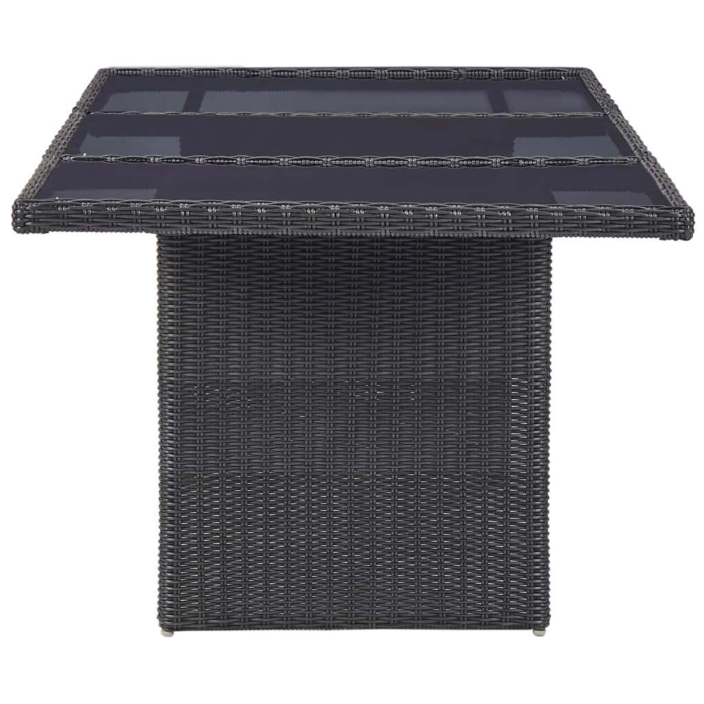 Ensemble à dîner de jardin 9 pcs Résine tressée Noir