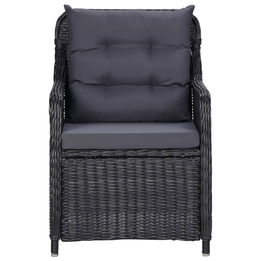 Ensemble à dîner de jardin 7 pcs Résine tressée Noir