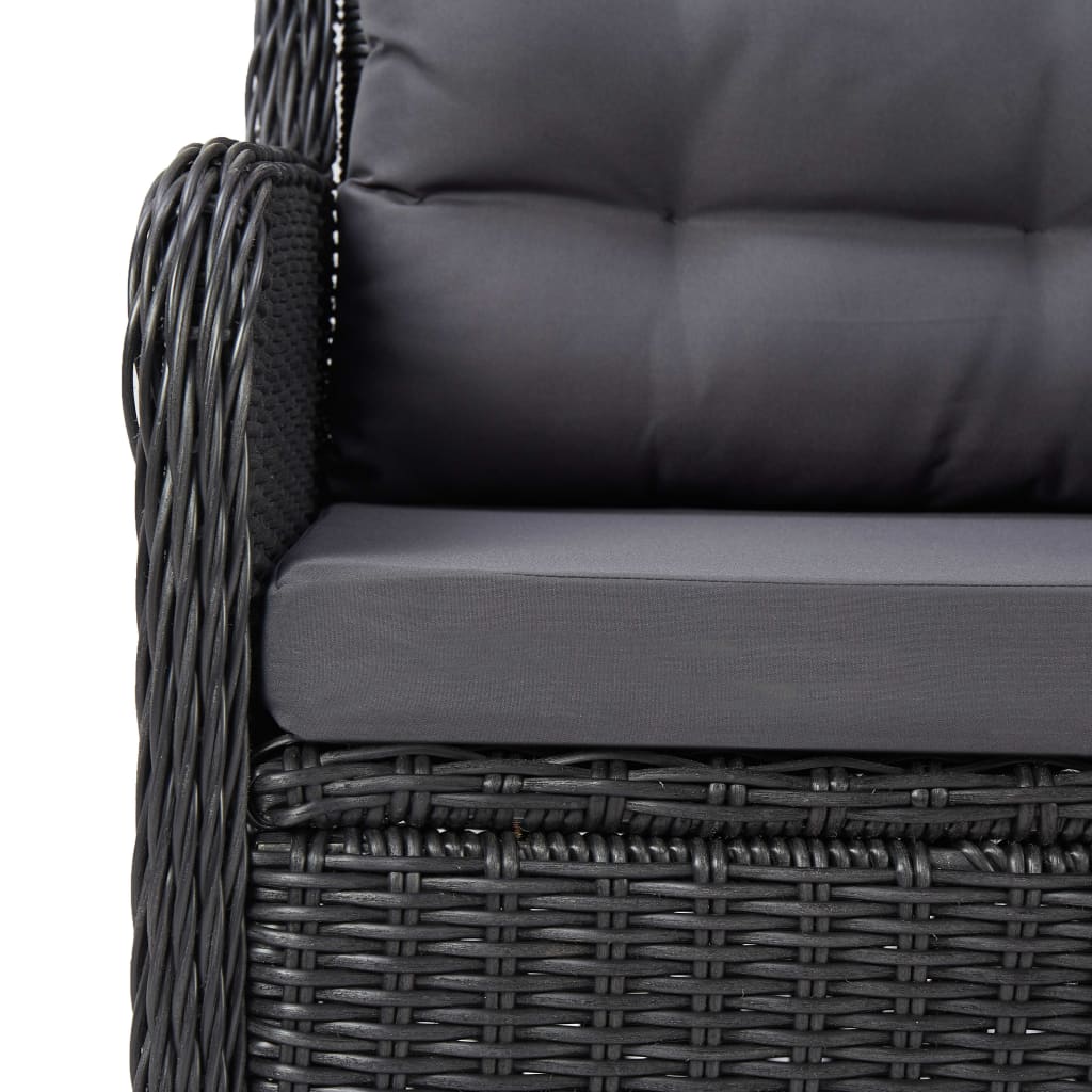 Ensemble à dîner de jardin 7 pcs Résine tressée Noir