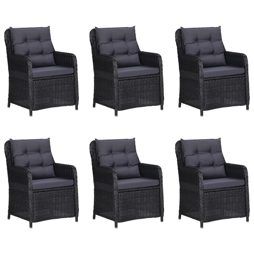 Ensemble à dîner de jardin 9 pcs Résine tressée Noir