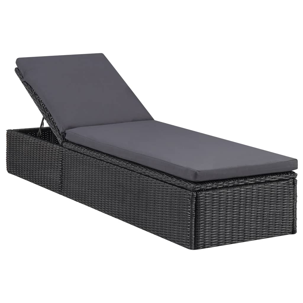 Ensemble à dîner de jardin 9 pcs Résine tressée Noir