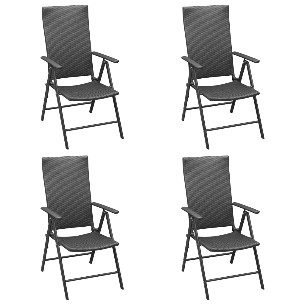 Ensemble de salle à manger de jardin 5 pcs Noir