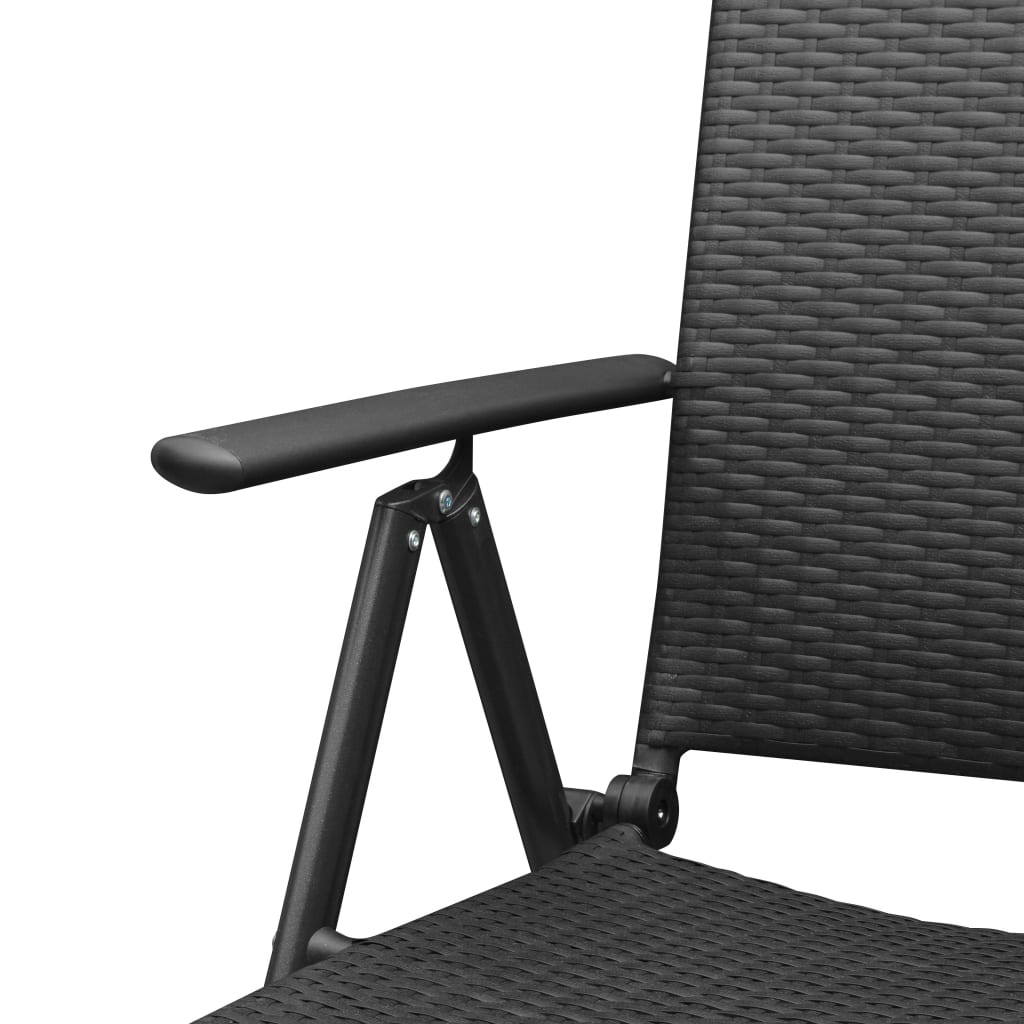Ensemble de salle à manger de jardin 7 pcs Noir