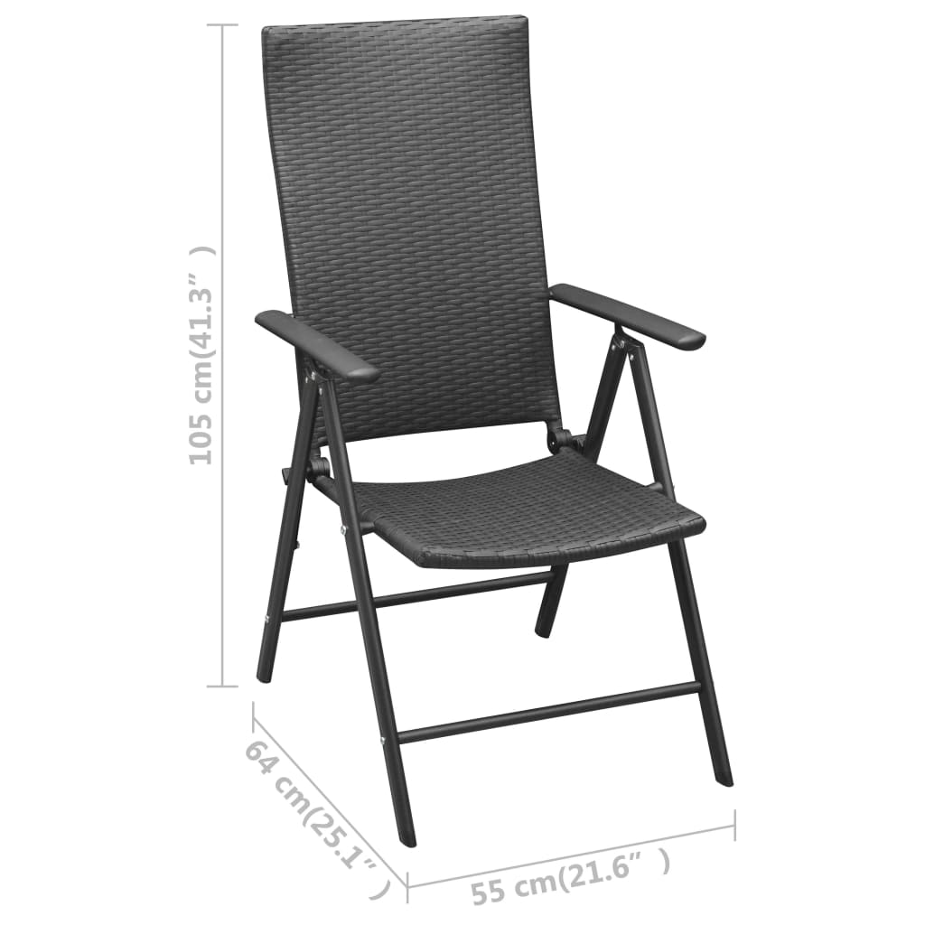 Ensemble de salle à manger de jardin 7 pcs Noir