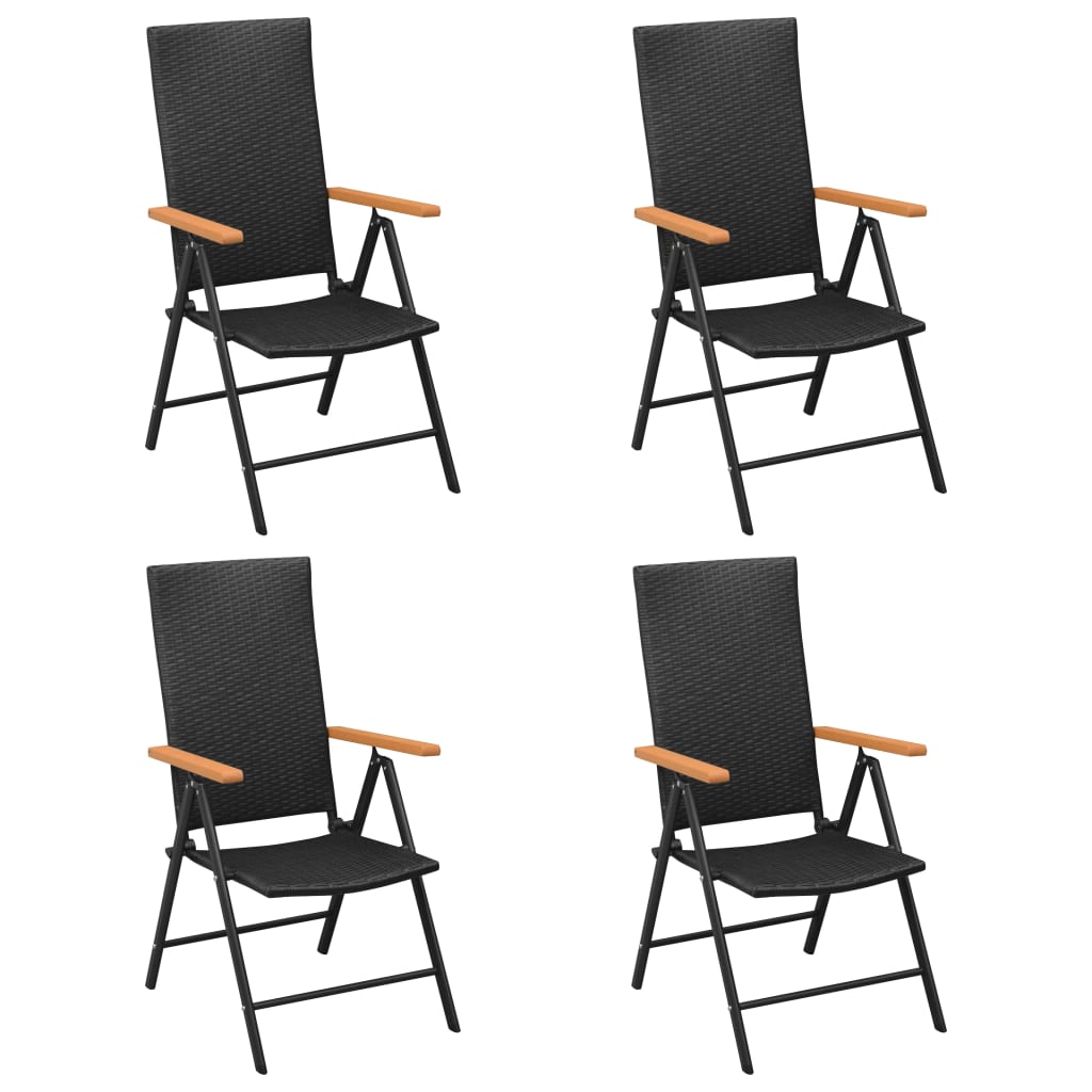 Ensemble de salle à manger de jardin 5 pcs Noir et marron
