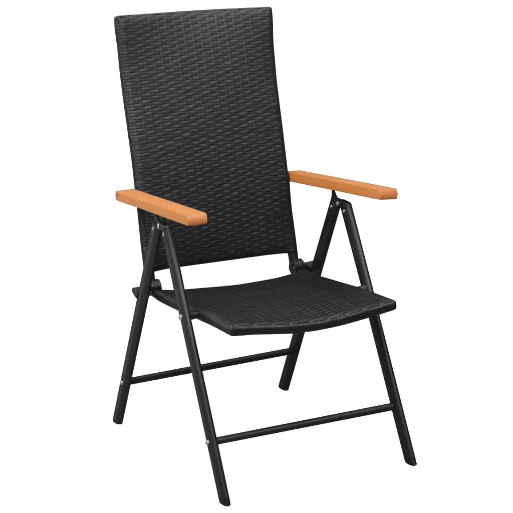 Ensemble de salle à manger de jardin 5 pcs Noir et marron