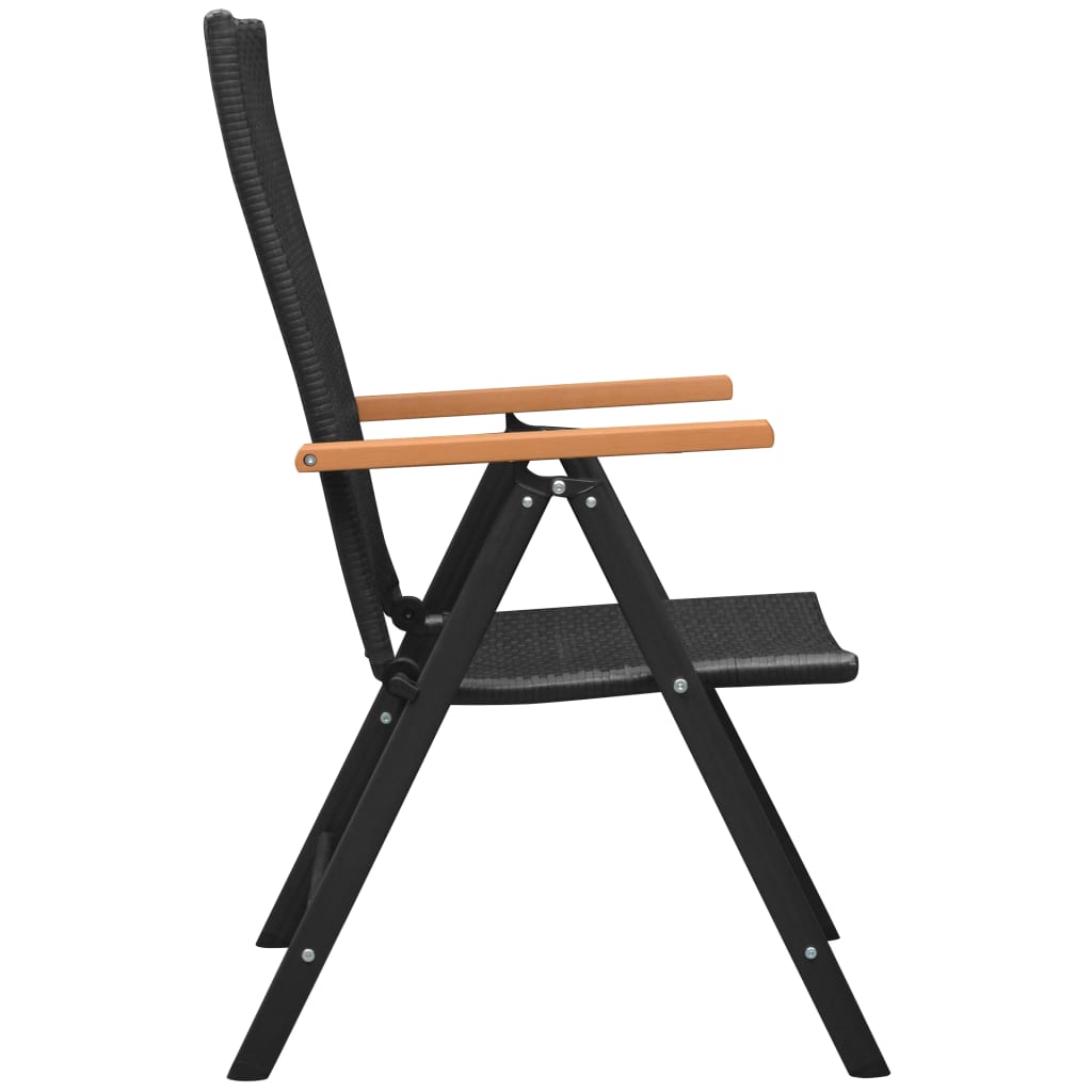 Ensemble de salle à manger de jardin 5 pcs Noir et marron