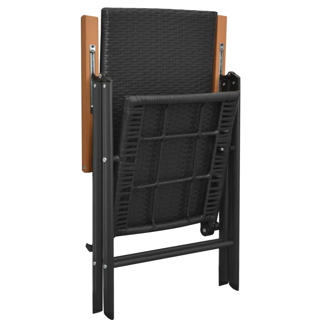 Ensemble de salle à manger de jardin 5 pcs Noir et marron