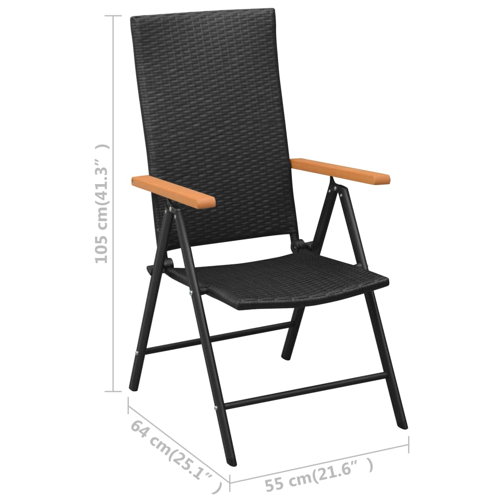 Ensemble de salle à manger de jardin 5 pcs Noir et marron