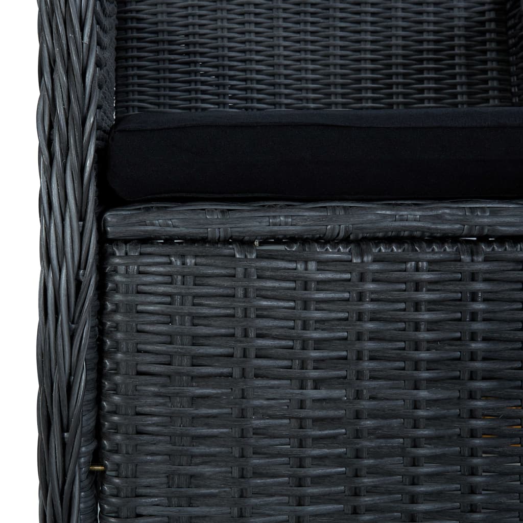 Mobilier à dîner 7 pcs avec coussins Résine tressée Gris foncé