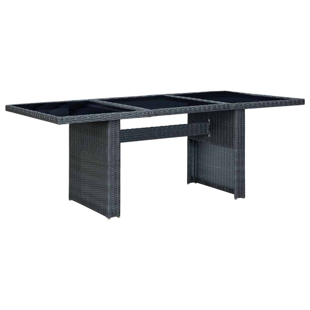 Mobilier à dîner 7 pcs avec coussins Résine tressée Gris foncé