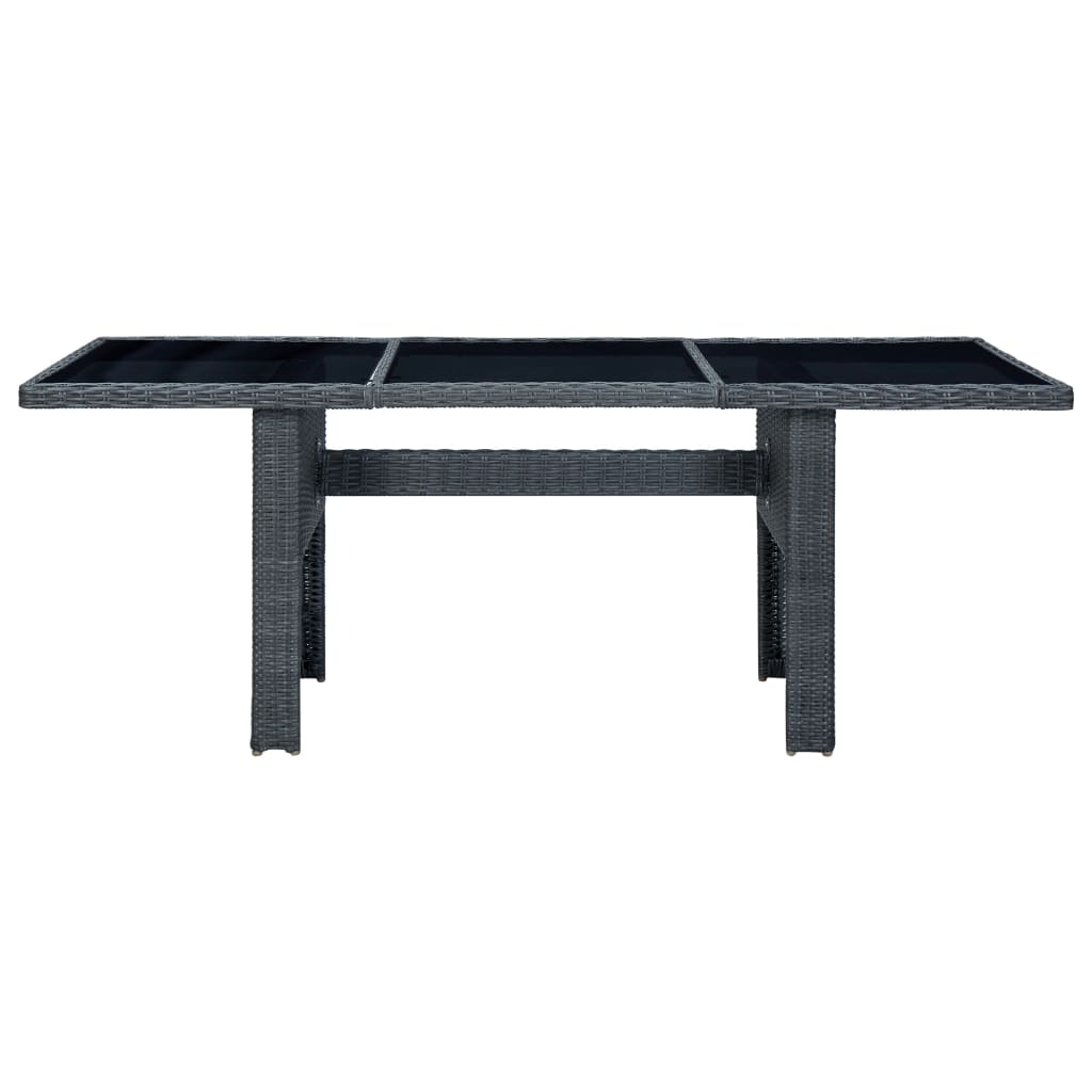 Mobilier à dîner 7 pcs avec coussins Résine tressée Gris foncé