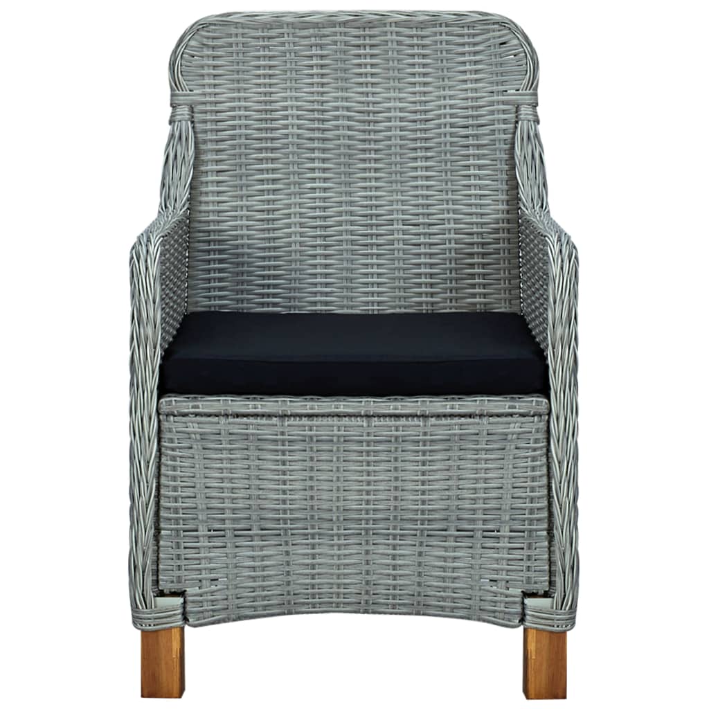 Mobilier à dîner 7 pcs avec coussins Résine tressée Gris clair