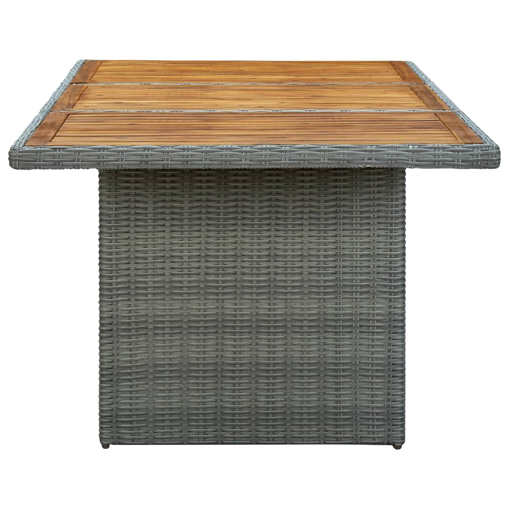 Mobilier à dîner 7 pcs avec coussins Résine tressée Gris clair