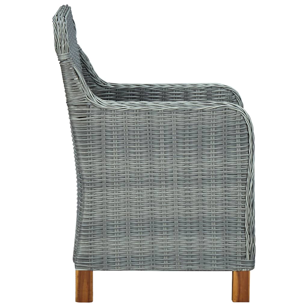 Mobilier à dîner 9 pcs avec coussins Résine tressée Gris clair
